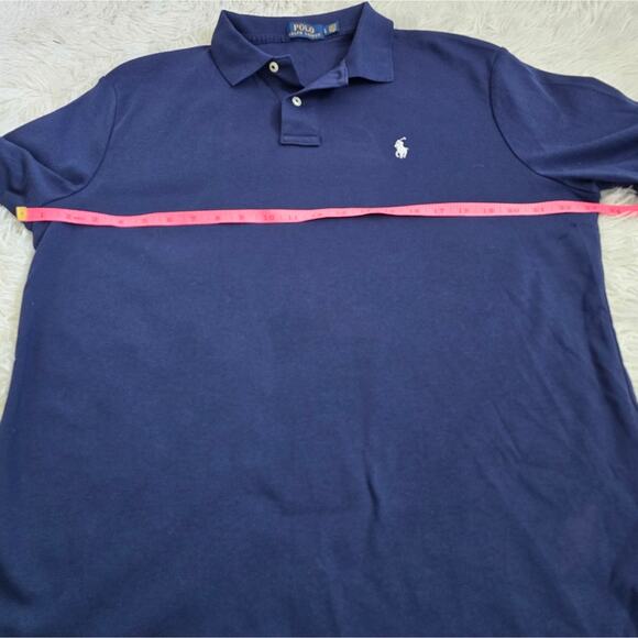 Polo by Ralph Lauren Men's Navy Blue Polo Shirt Large - Picture 8 of 11